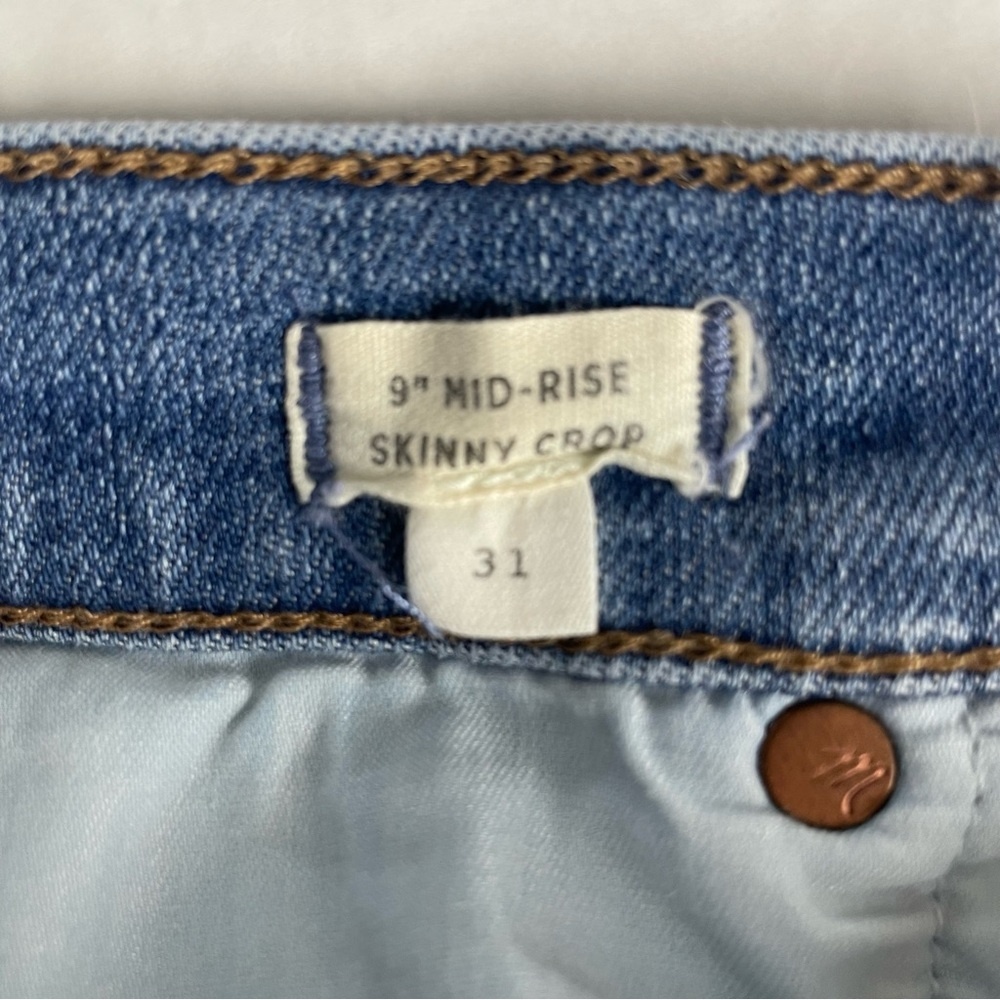 Madewell Mid Rise Denim Cut Off‎ Shorts Button Fly Size 31 - Picture 4 of 9